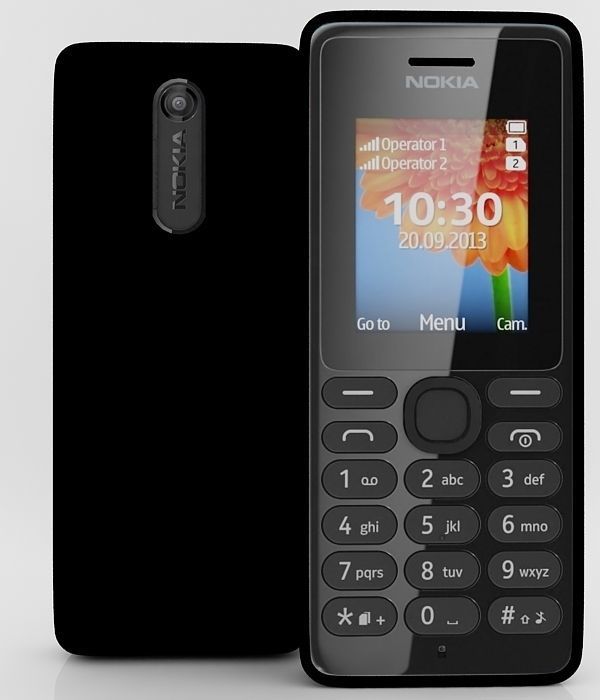 Nokia 108 dual sim Black 3D model_1