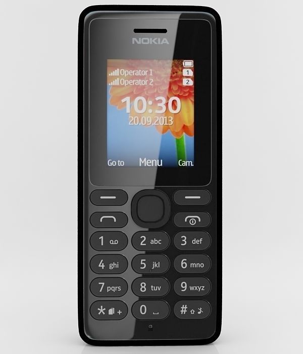 Nokia 108 dual sim Black 3D model_3