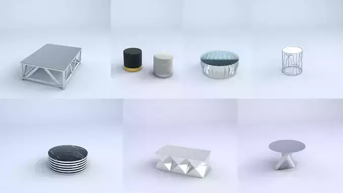Luxury Coffee Table Collection 2 3D model