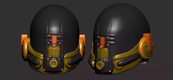 helmet high poly sculpt 3d printable ver 7 3D model