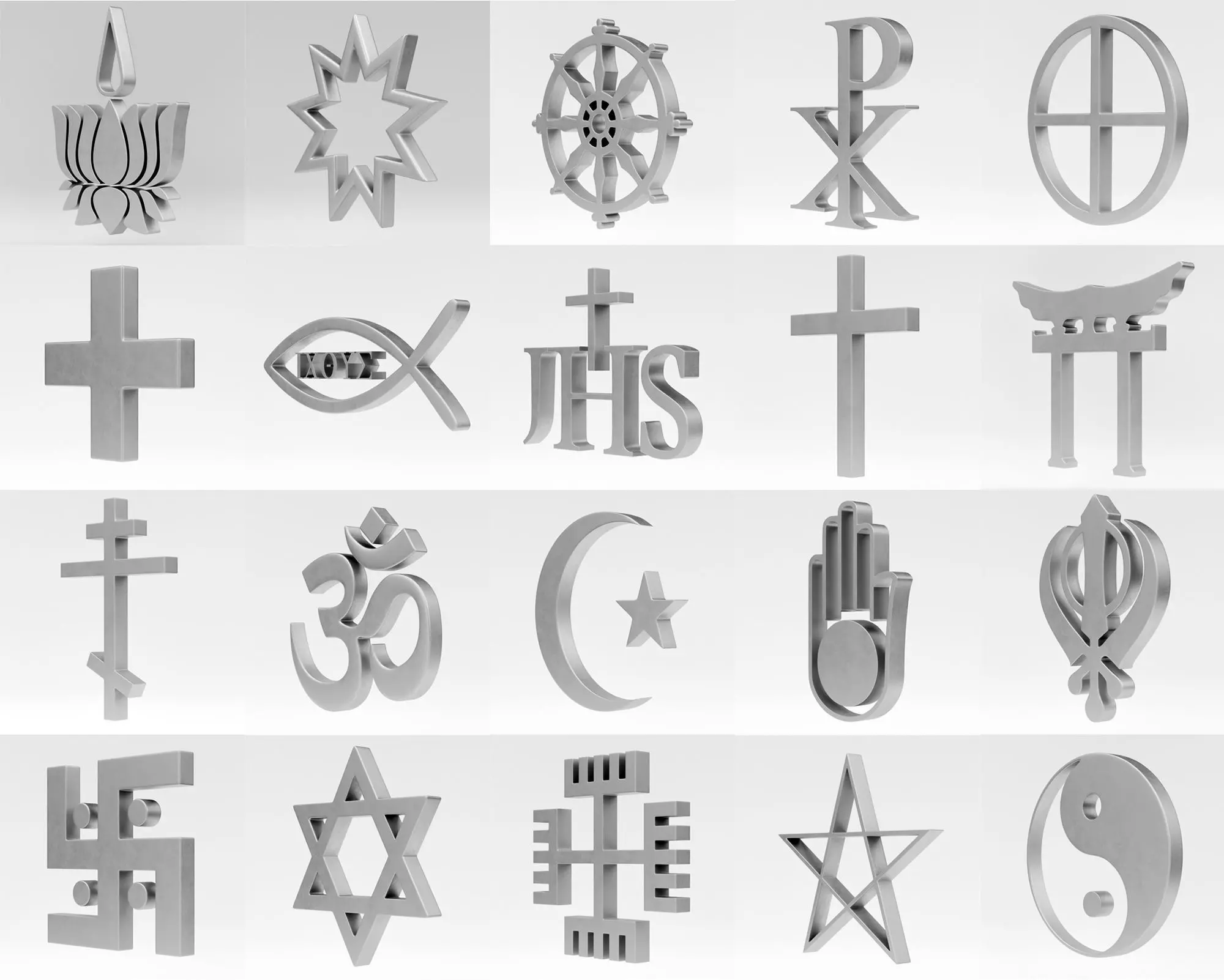 20 Religious Symbols 3D Model Collection_0