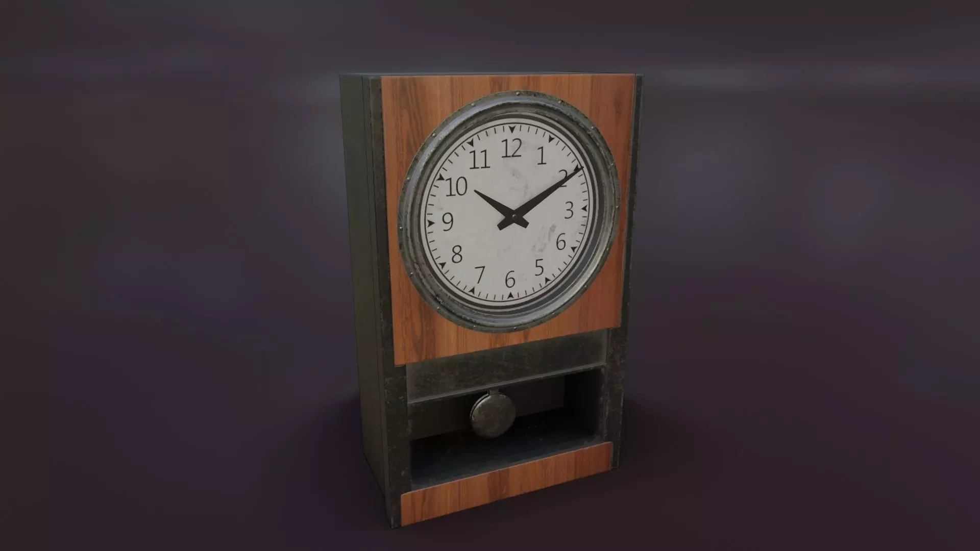 Old Moderately Dirty Pendulum Wall Clock Low-poly 3D model