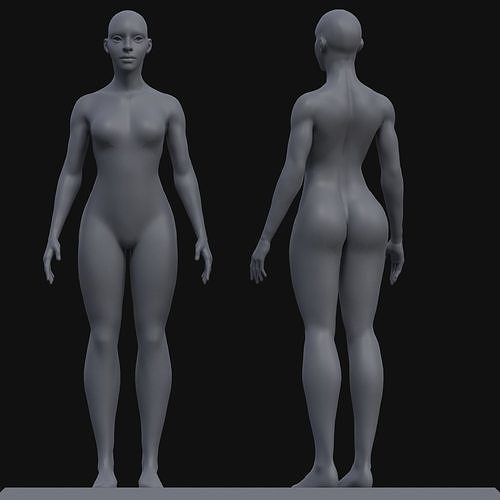 Female Model body Low-poly 3D model