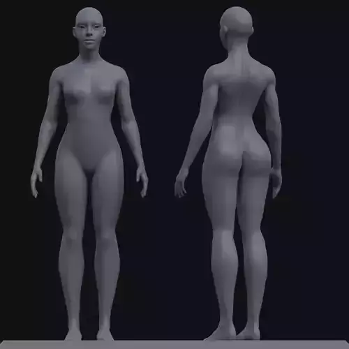 Female Model body Low-poly 3D model