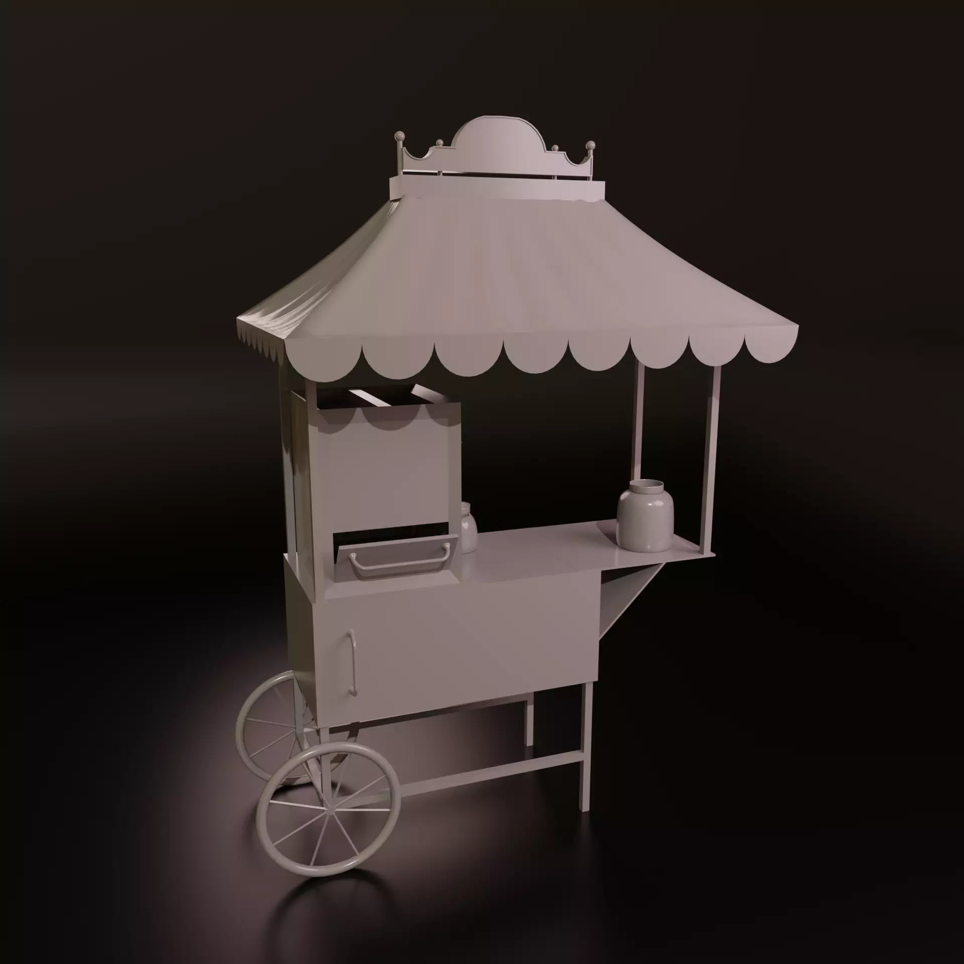 Popcorn Cart 3D model_0