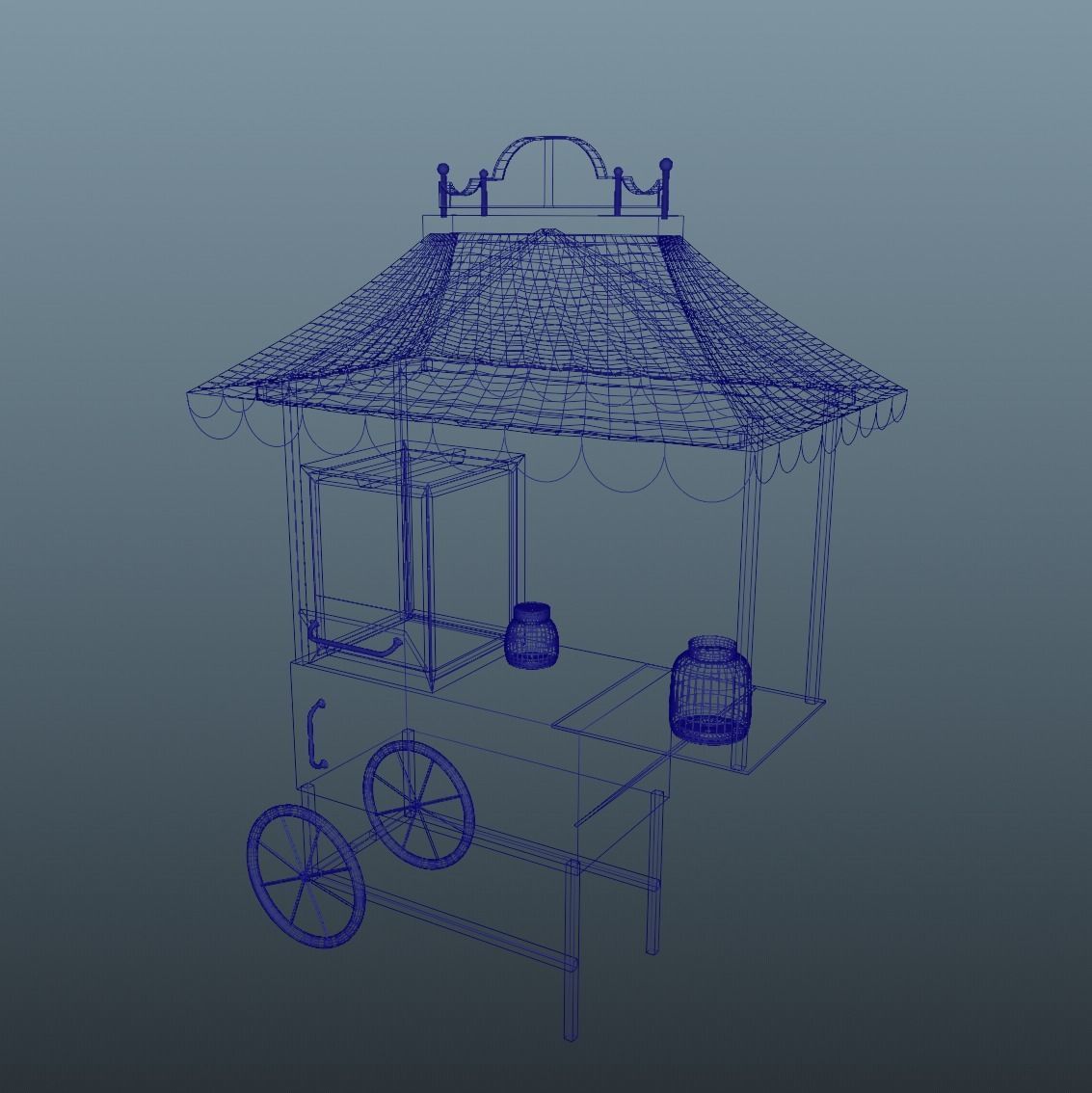 Popcorn Cart 3D model_4