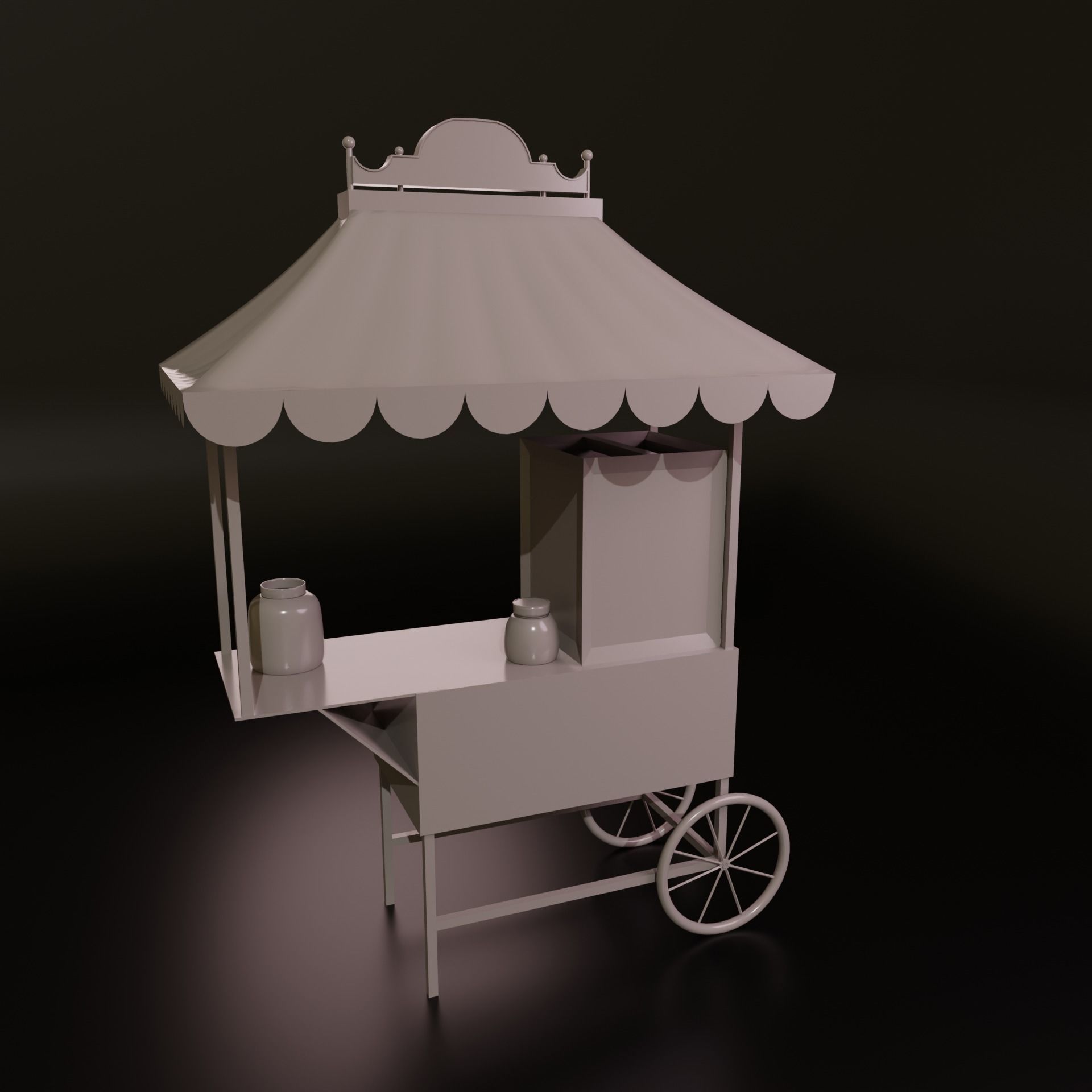 Popcorn Cart 3D model_1