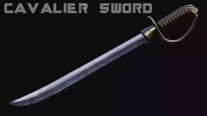 Cavalier Sword Low-poly 3D model