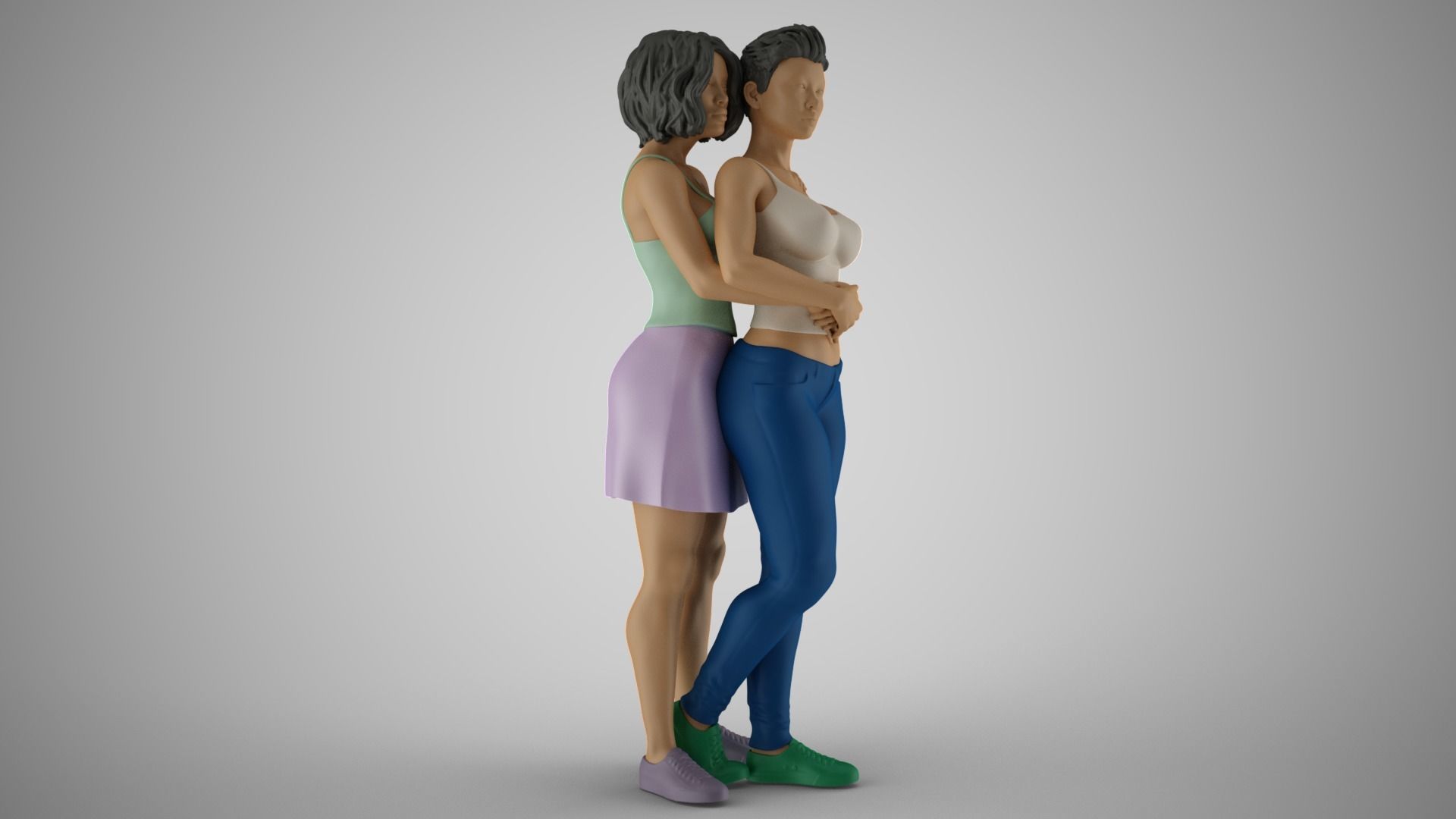 Two Friends 3D model 3D printable | CGTrader