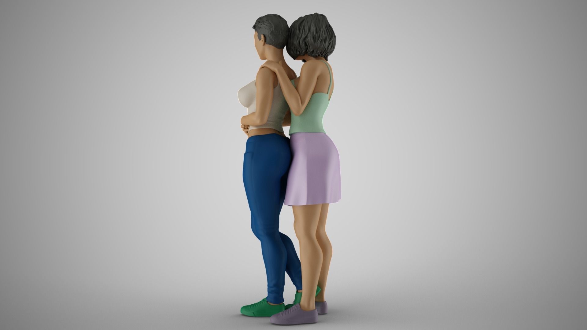 Two Friends 3D model 3D printable | CGTrader
