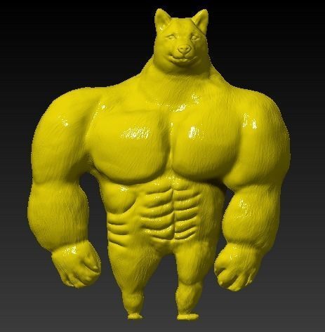 SWOLE DOGE MEME 3D print model_5