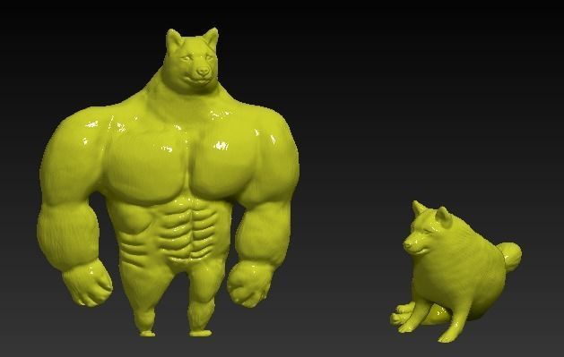 SWOLE DOGE MEME 3D print model_7