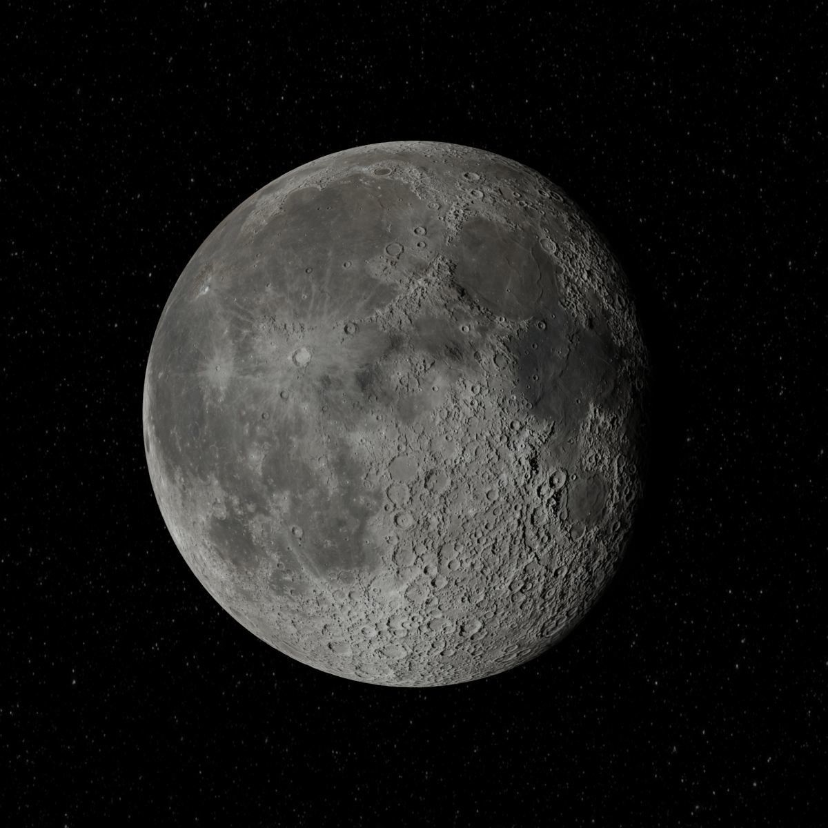 Moon 4K Textured 3D model_1