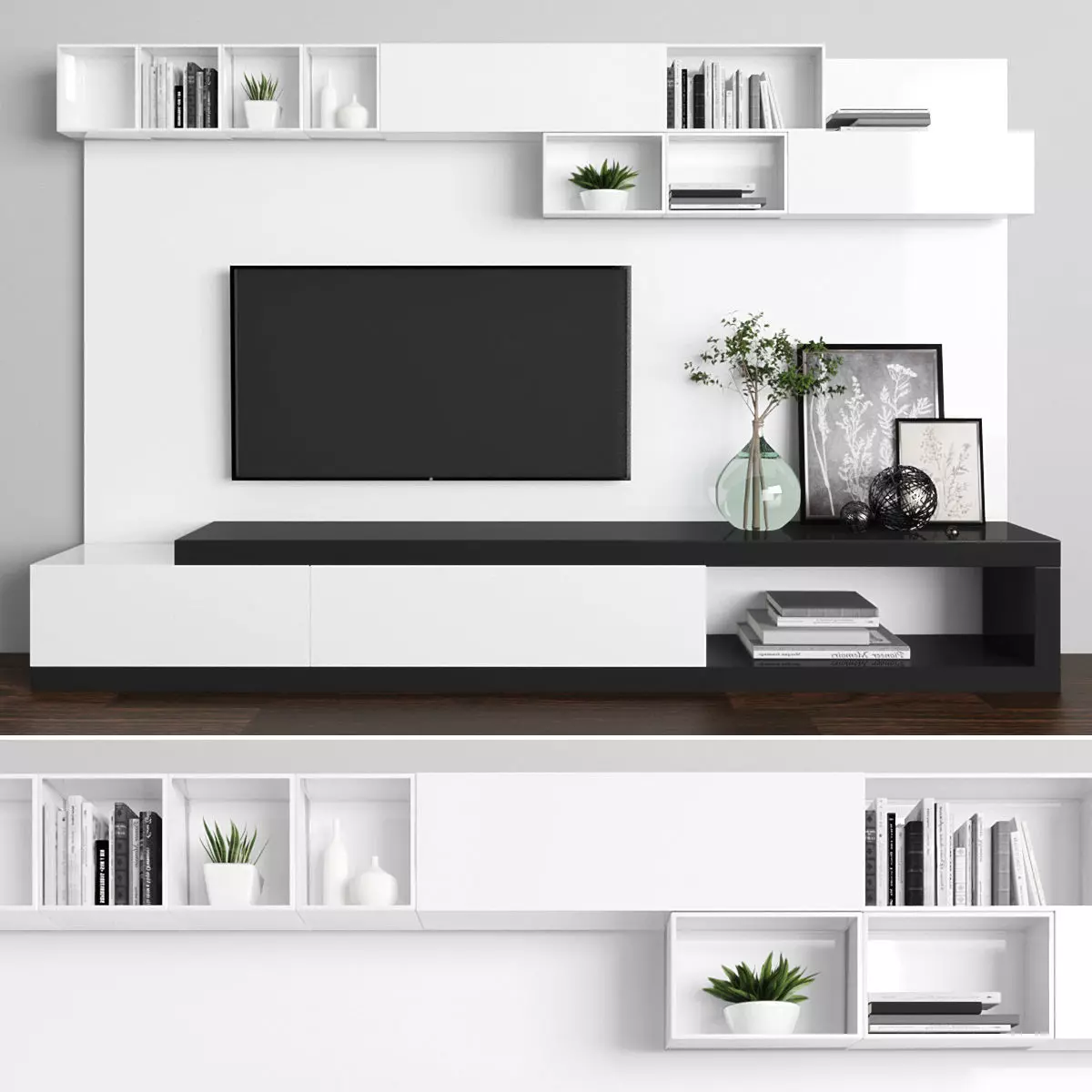 Tv stand  Low-poly 3D model_0