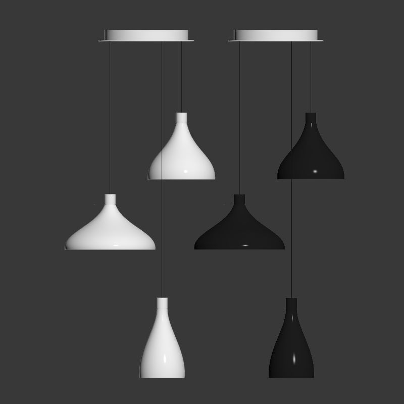 Swell Chandelier 3 Black and White Pablodesigns 3D model_1