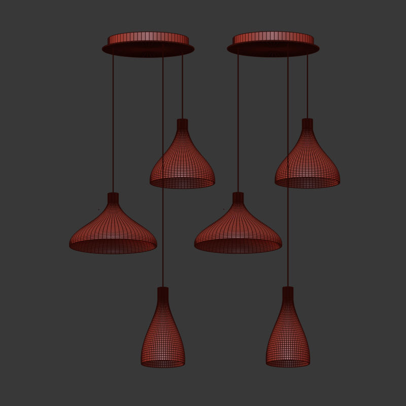 Swell Chandelier 3 Black and White Pablodesigns 3D model_4