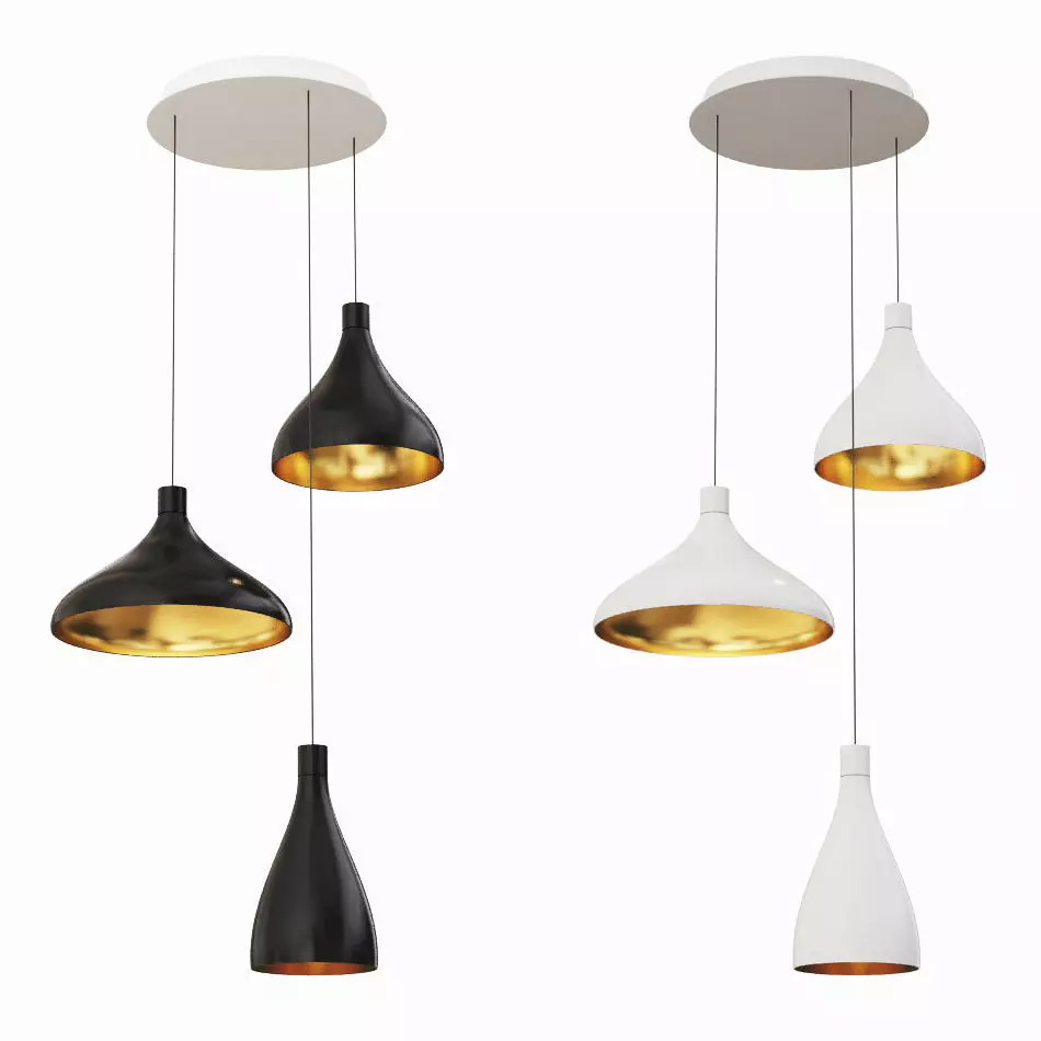 Swell Chandelier 3 Black and White Pablodesigns 3D model_0