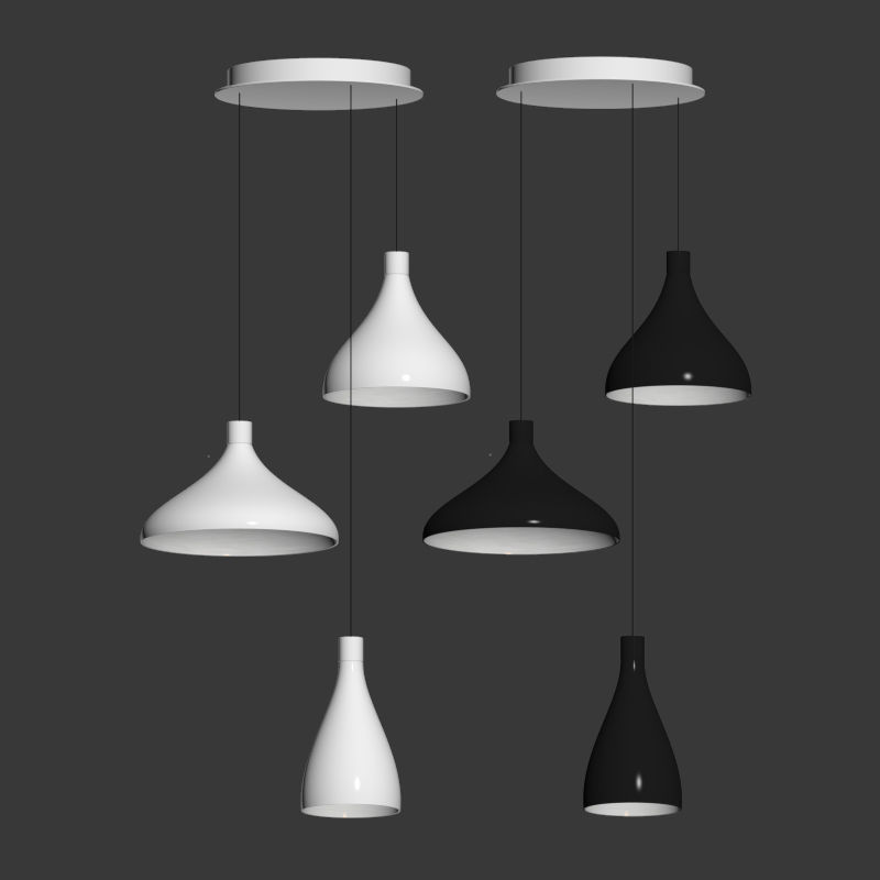 Swell Chandelier 3 Black and White Pablodesigns 3D model_2