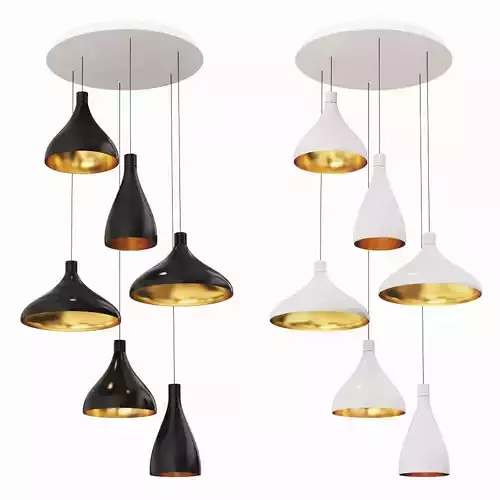 well Chandelier 6 Black and White Pablodesigns