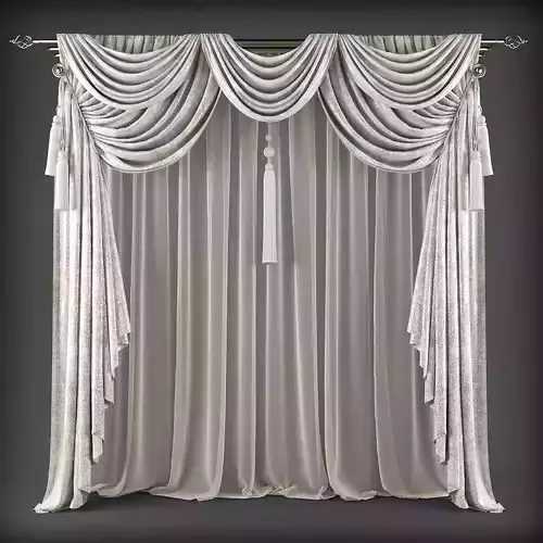 Curtain with tassels