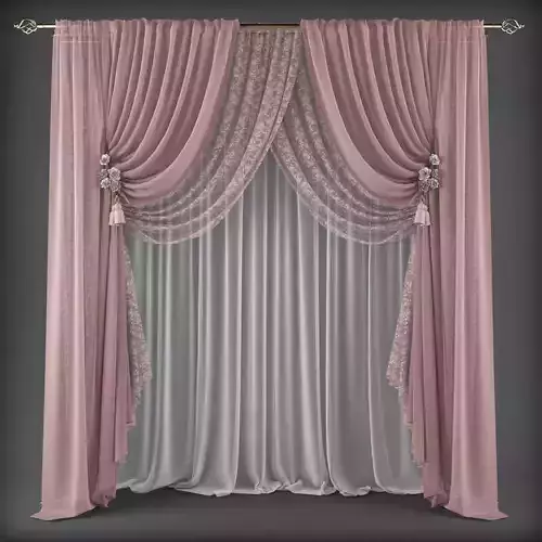 Curtain with drapes