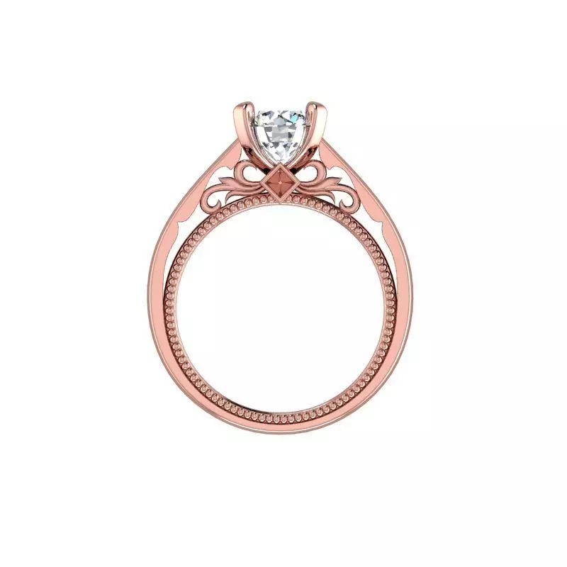 Beautifully Styled Solitaire Ring    3D print model_0