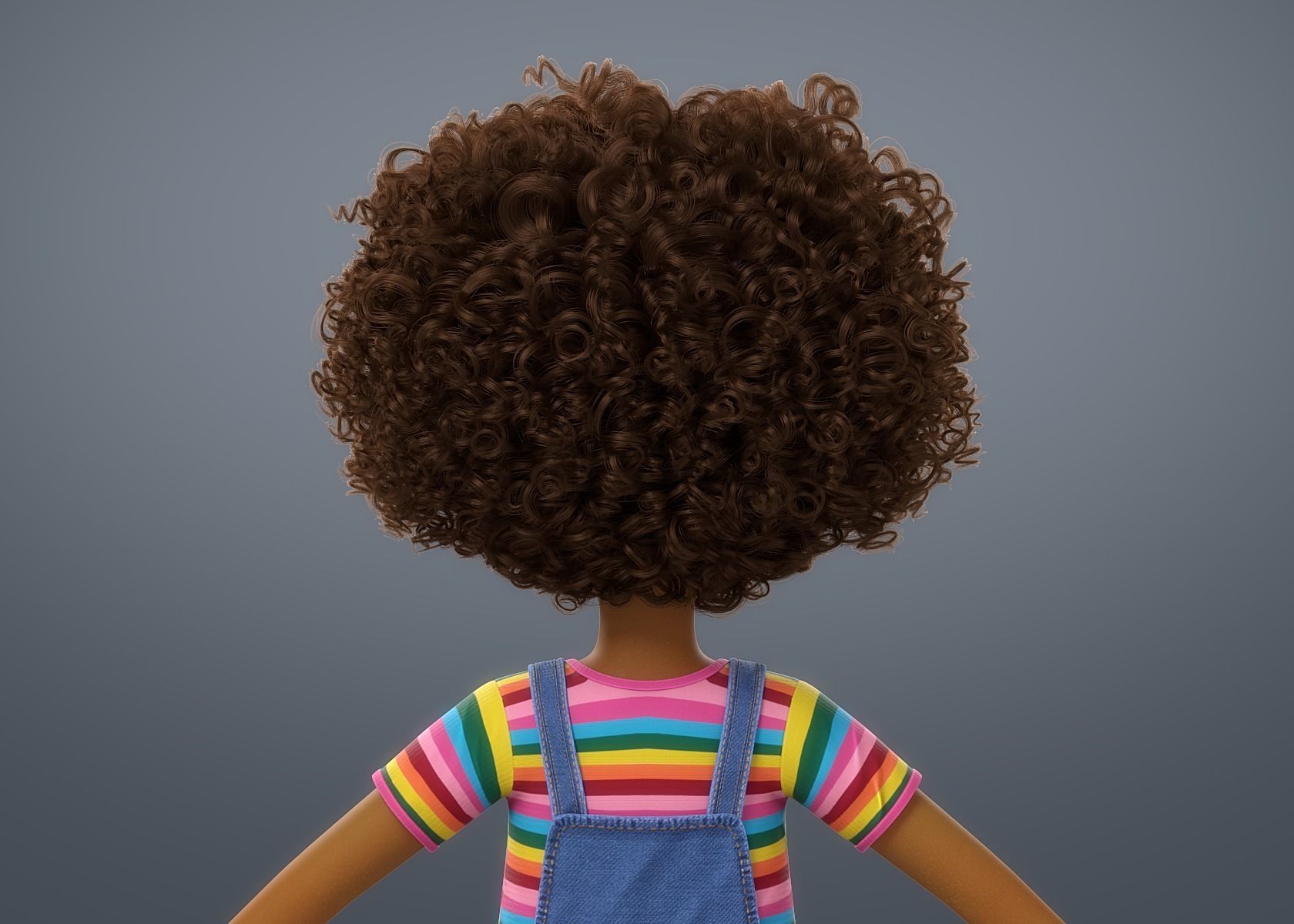 Cartoon Black Girl 3D model_5