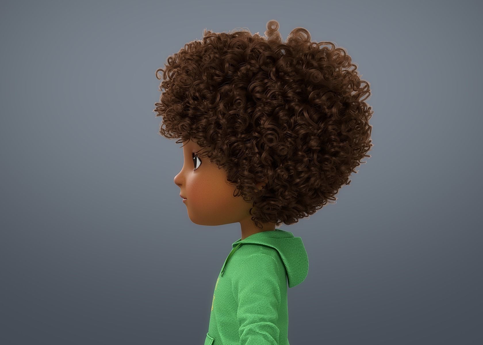 Cartoon Black Girl 3D model_10
