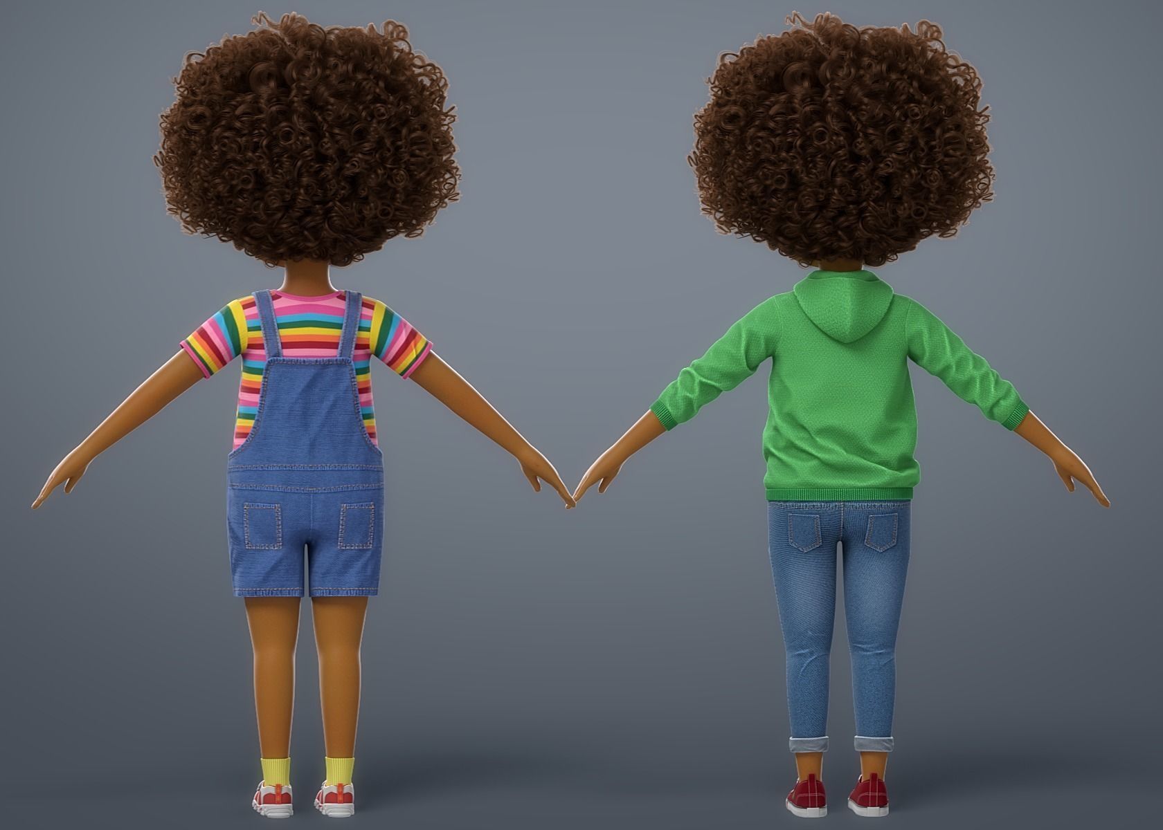Cartoon Black Girl 3D model_19