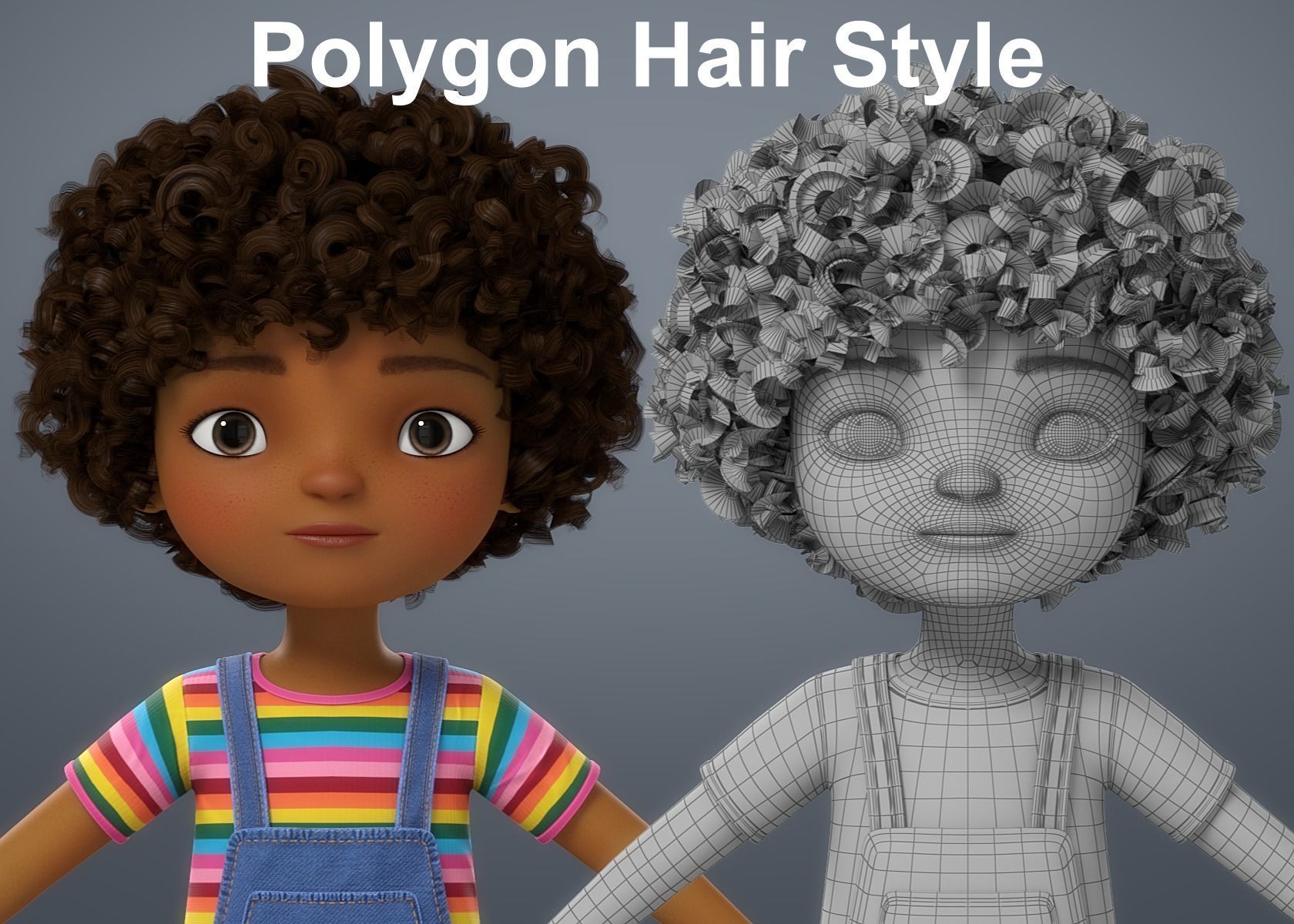 Cartoon Black Girl 3D model_32