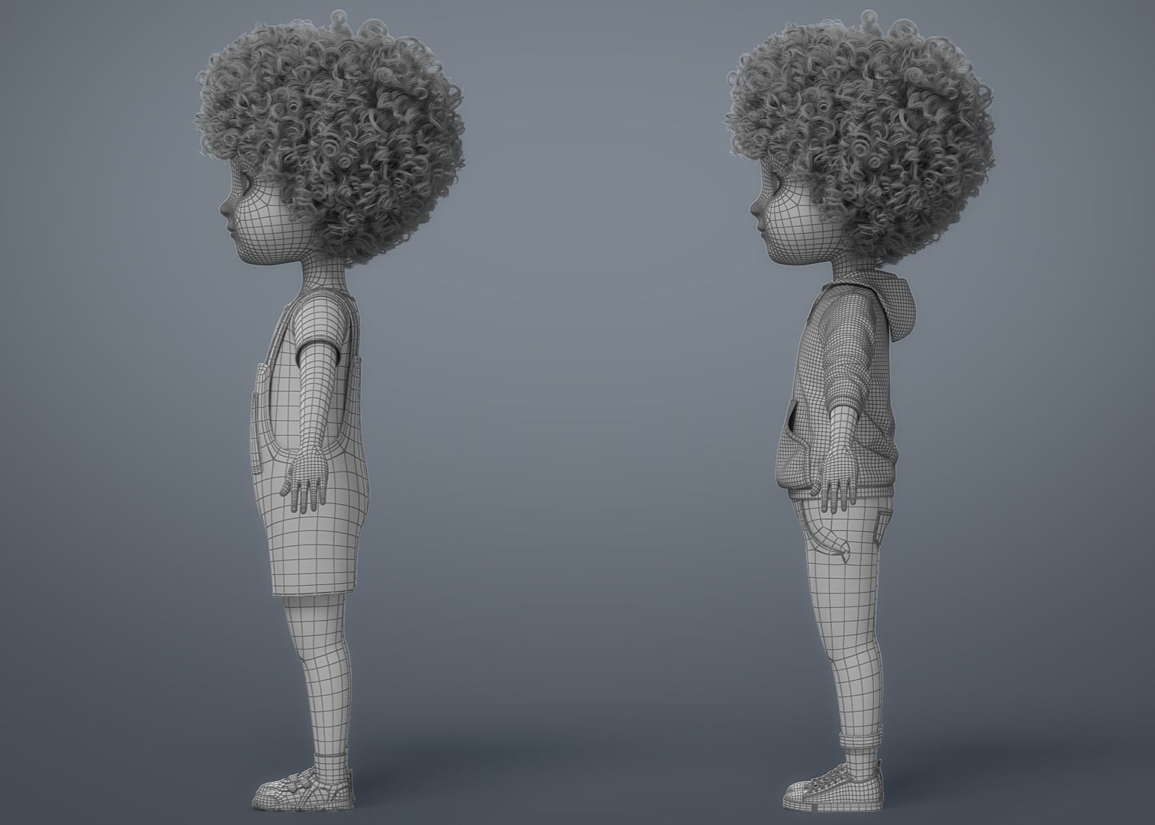 Cartoon Black Girl 3D model_25