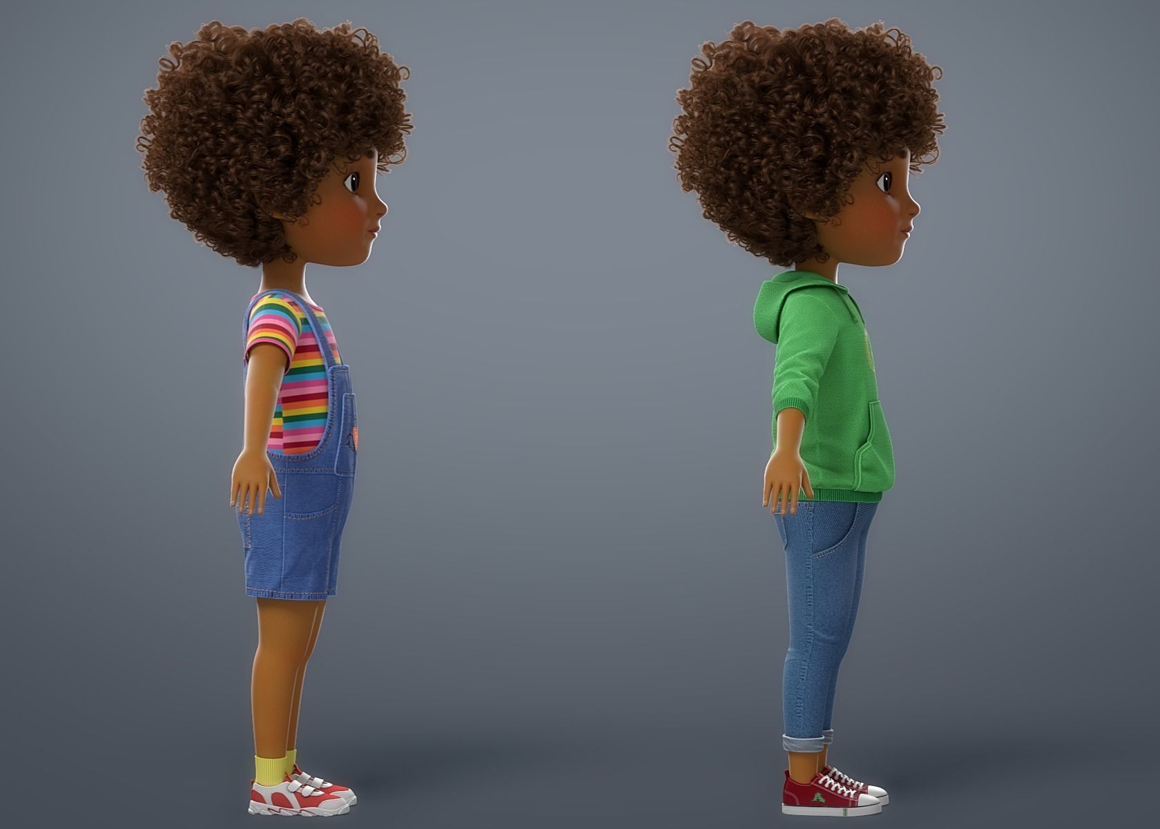 Cartoon Black Girl 3D model_21