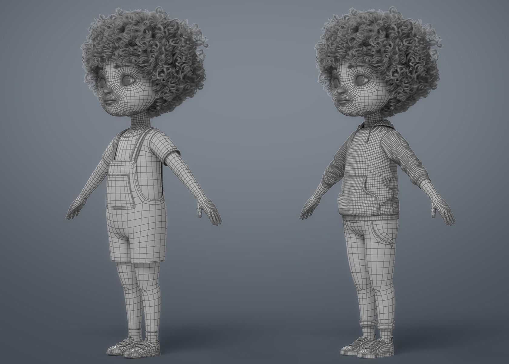 Cartoon Black Girl 3D model_24