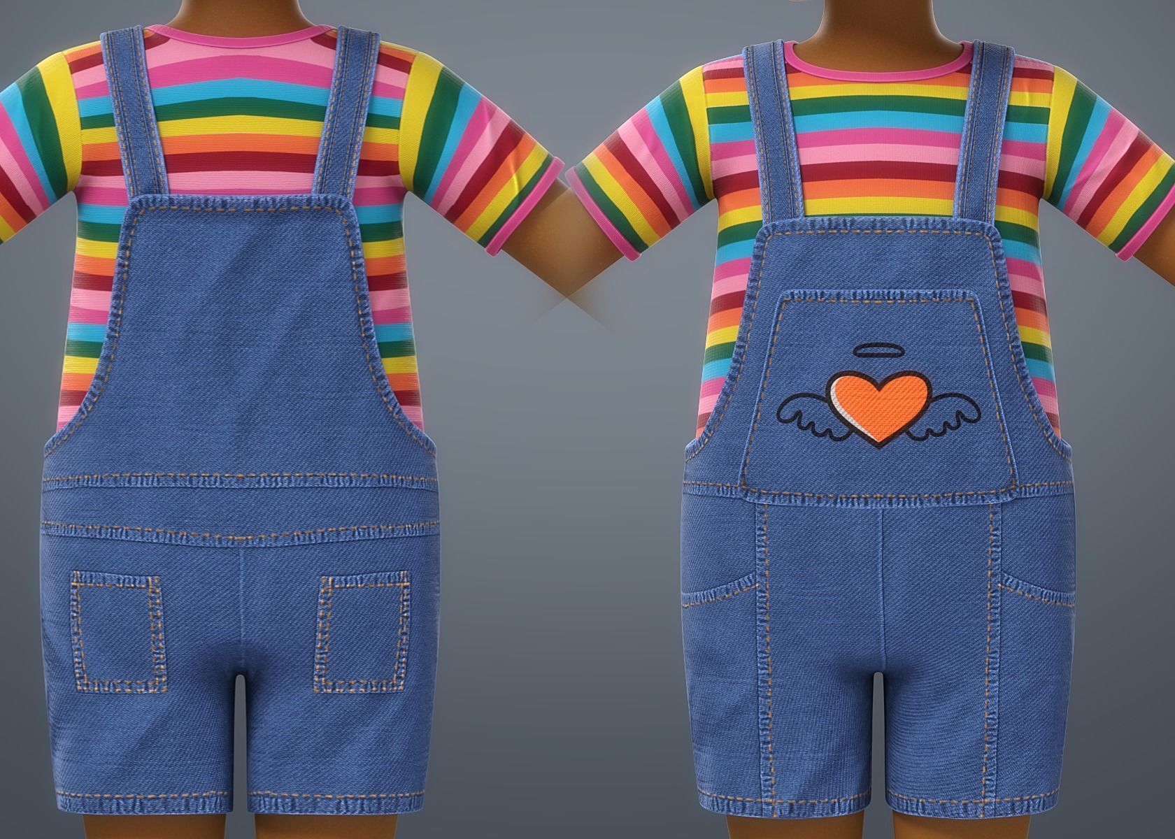 Cartoon Black Girl 3D model_30