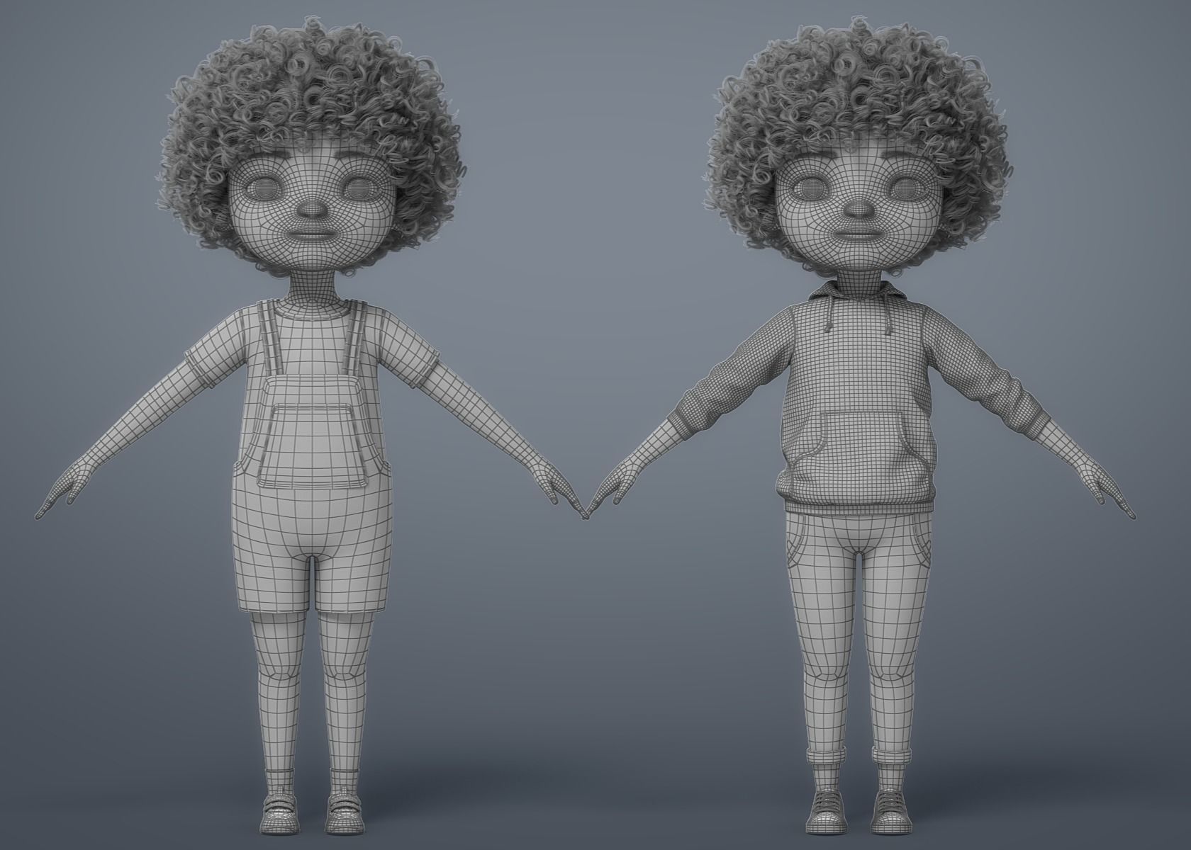 Cartoon Black Girl 3D model_23