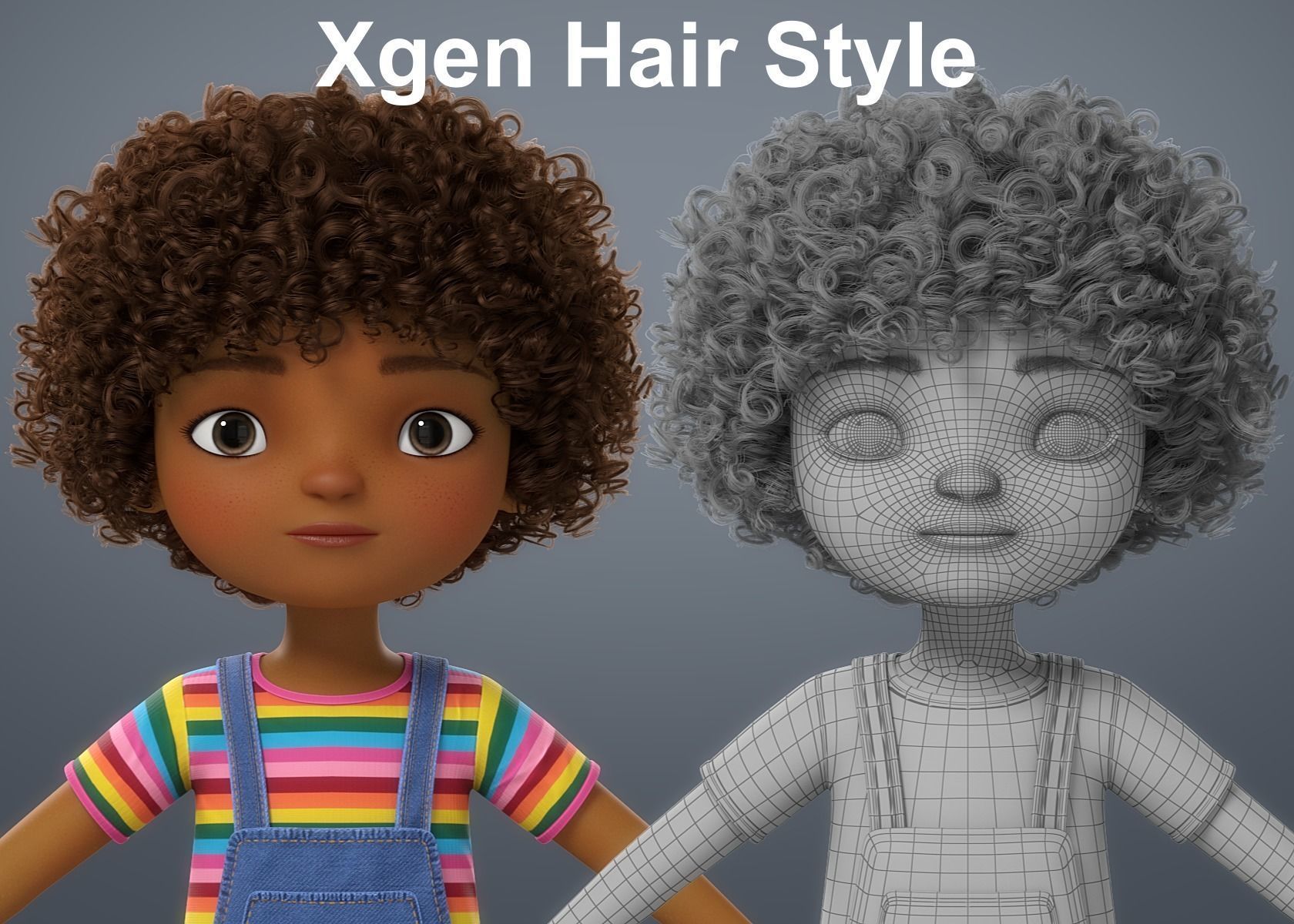 Cartoon Black Girl 3D model_33