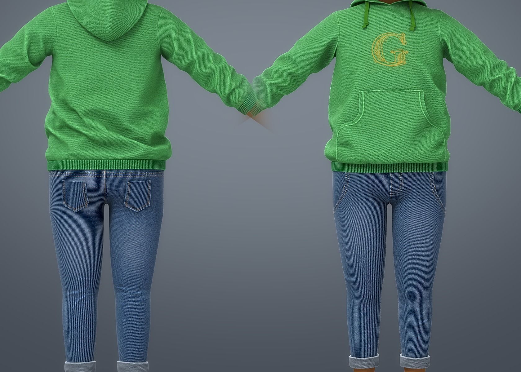 Cartoon Black Girl 3D model_31