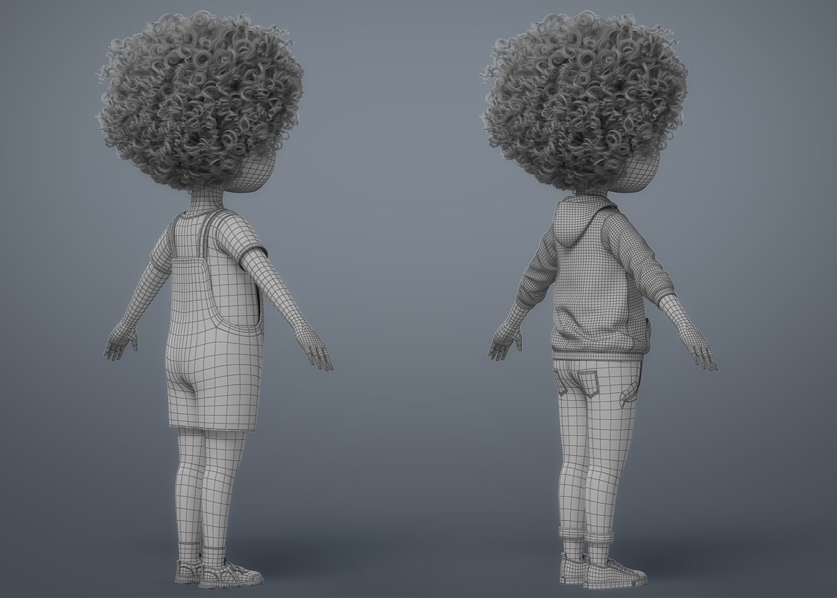 Cartoon Black Girl 3D model_27