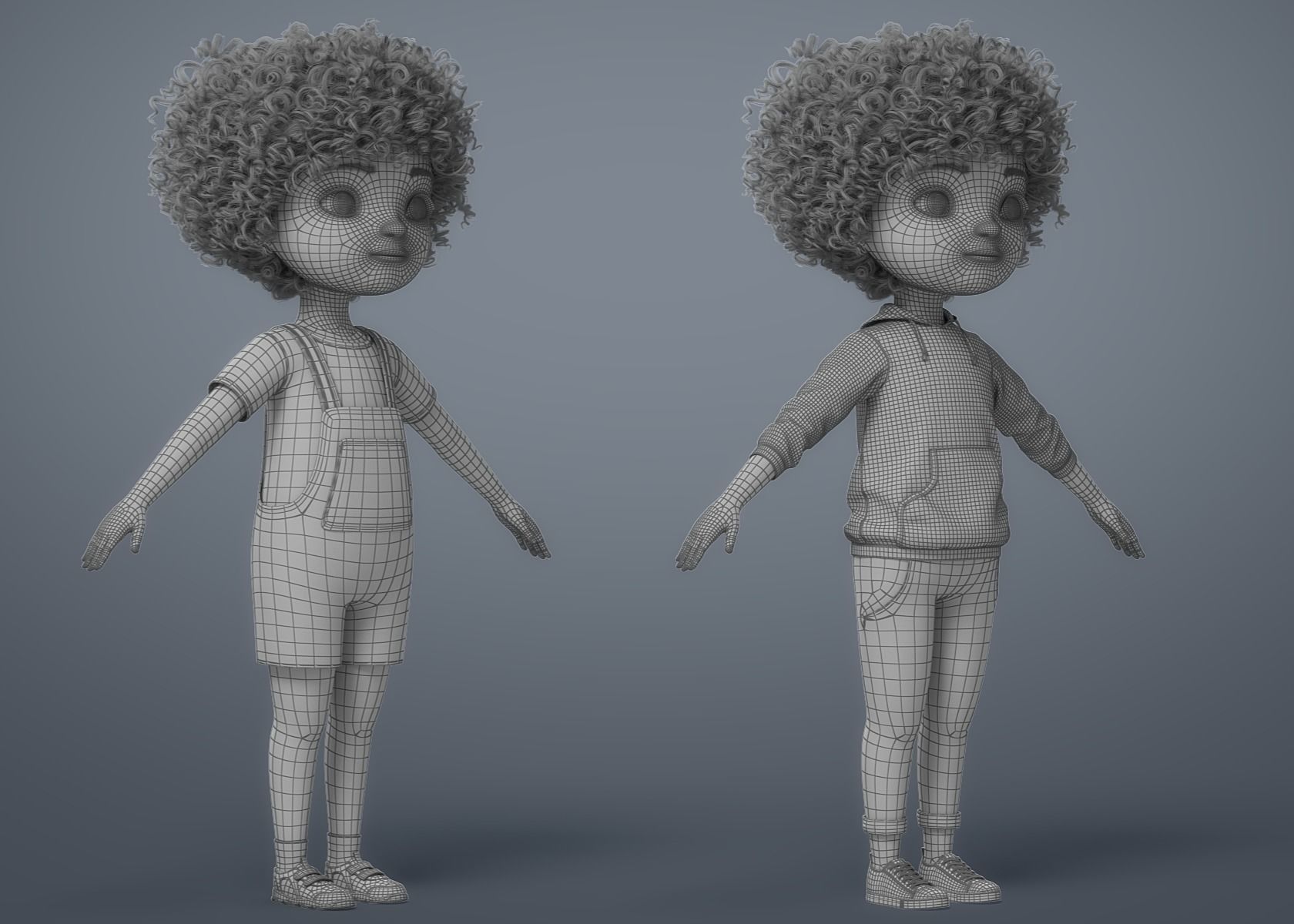 Cartoon Black Girl 3D model_28