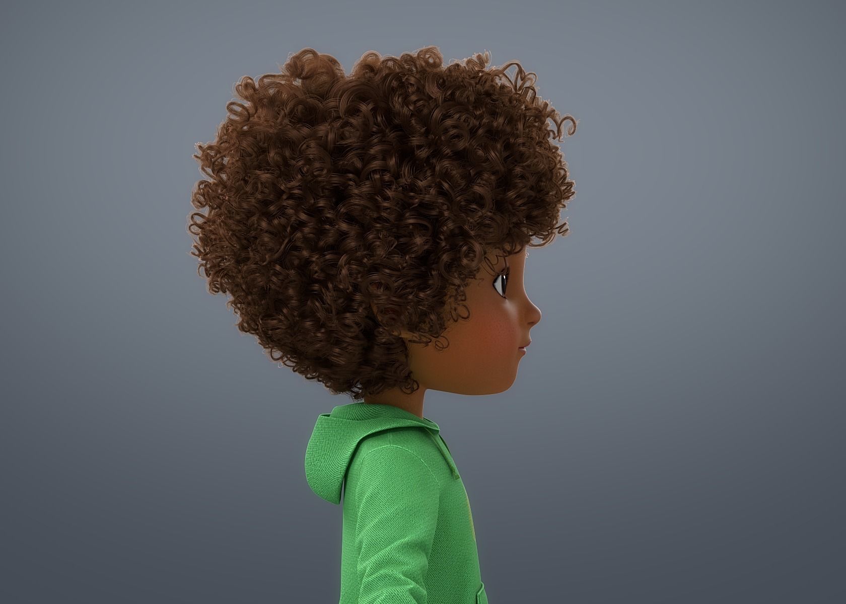 Cartoon Black Girl 3D model_14