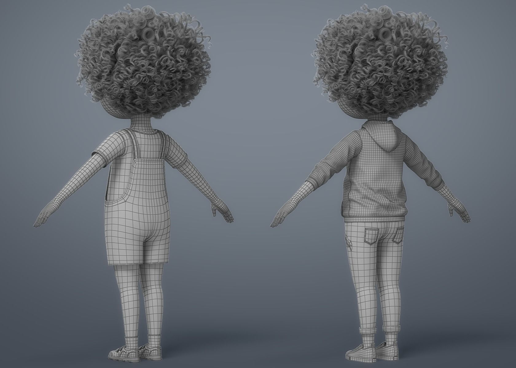 Cartoon Black Girl 3D model_26