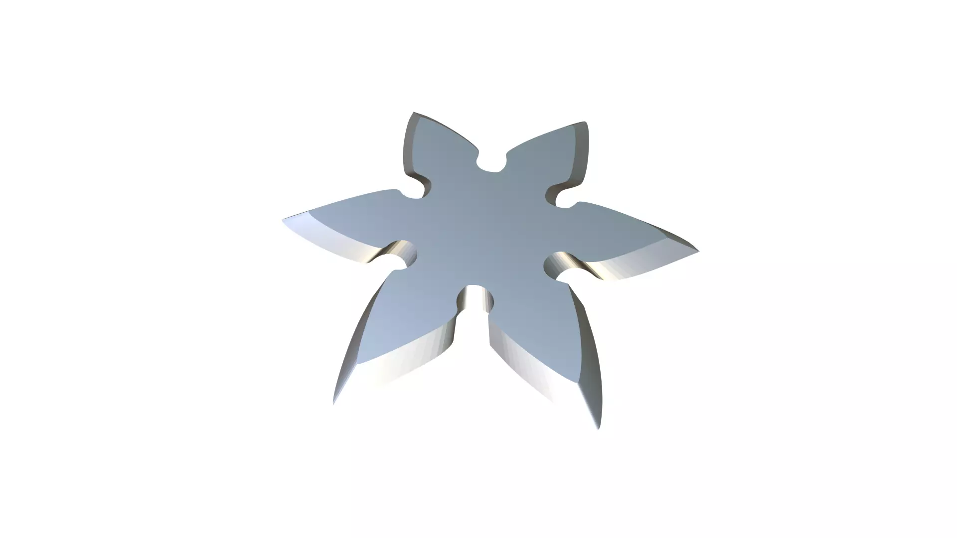 Shuriken silver star 3D print model_0