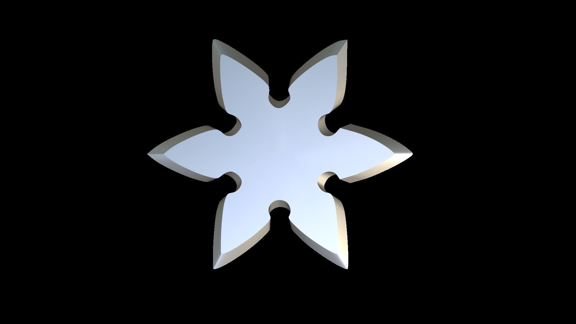 Shuriken silver star 3D print model_1