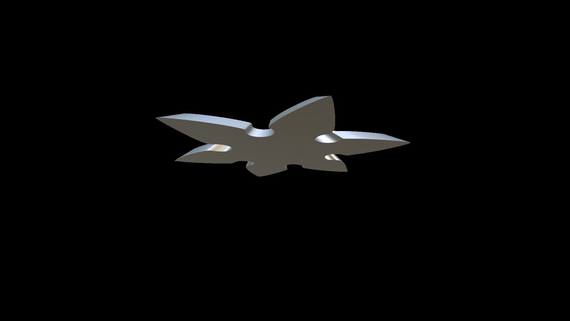Shuriken silver star 3D print model_2
