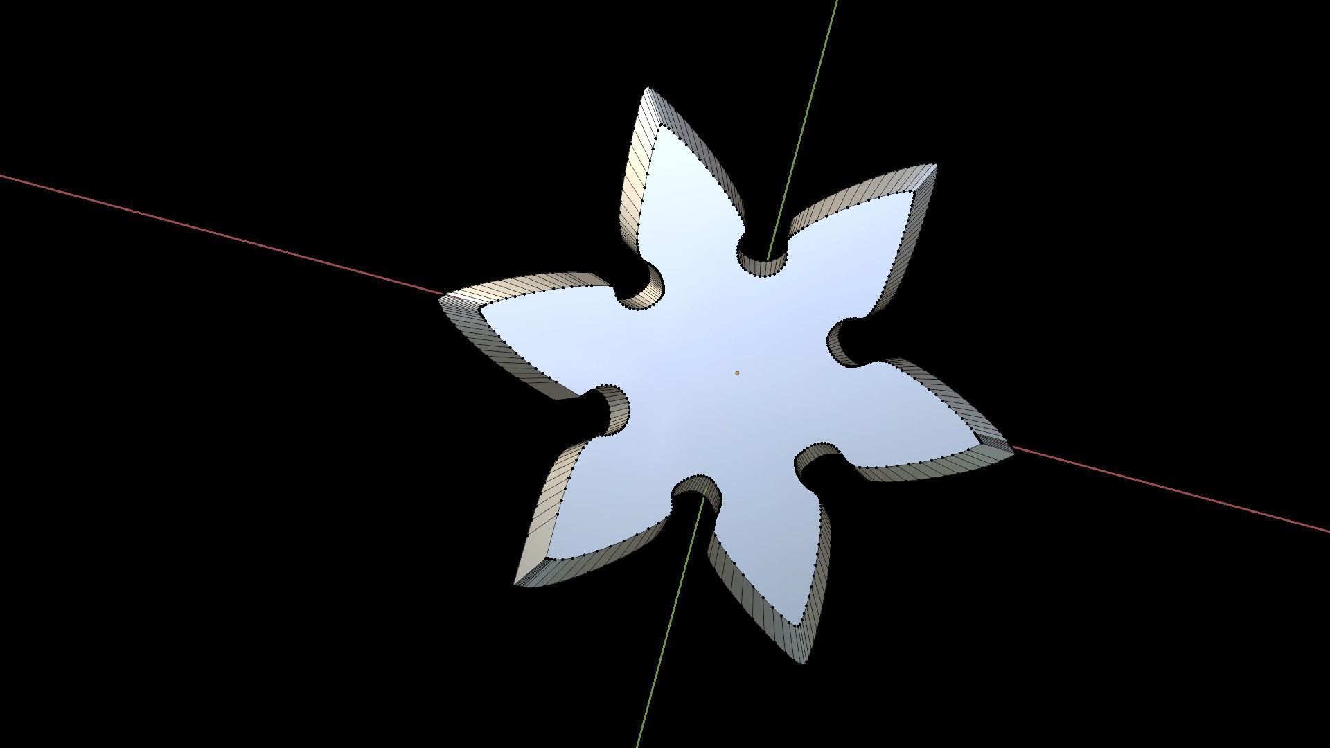 Shuriken silver star 3D print model_4