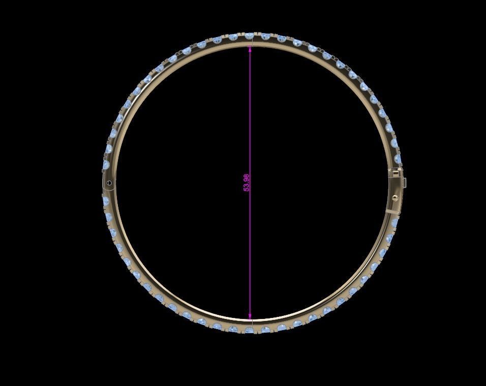 Infinity Diamond Bangle 3mm Stone Size 3D print model_2