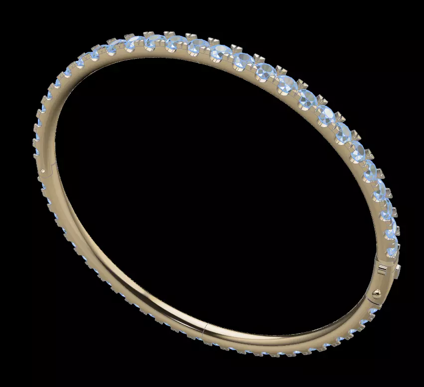 Infinity Diamond Bangle 3mm Stone Size 3D print model_0