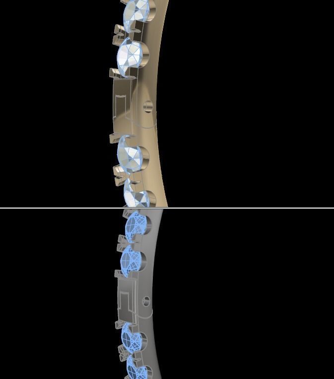 Infinity Diamond Bangle 3mm Stone Size 3D print model_5