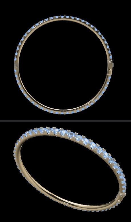 Infinity Diamond Bangle 3mm Stone Size 3D print model_1