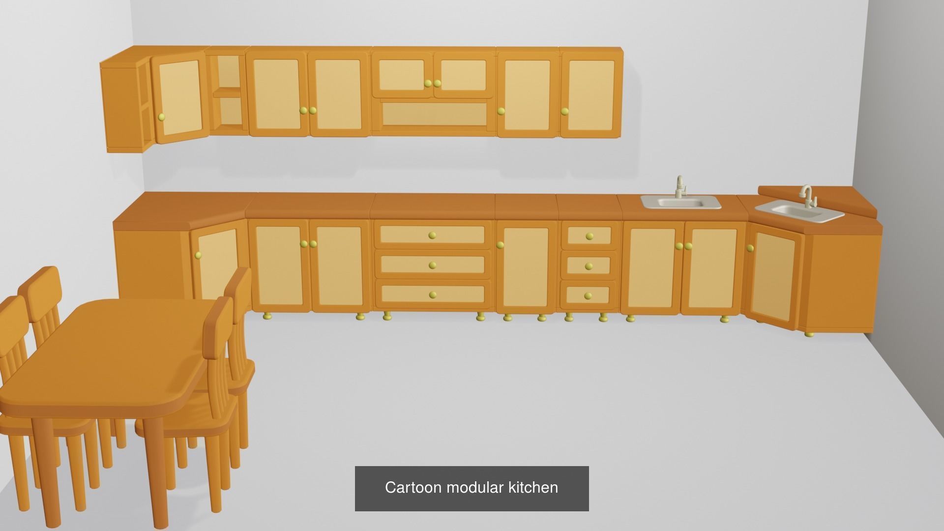 Cartoon kitchen 3D Model Collection_1